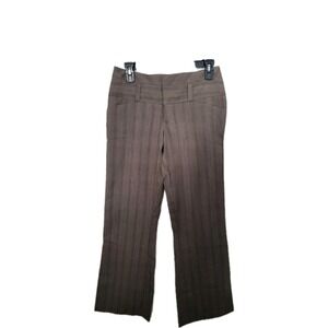 MAURICES Women's Career Dress Pants 1/2 Regular Brown Wide Leg Flared Striped